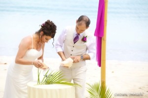 a beach wedding sand ceremony