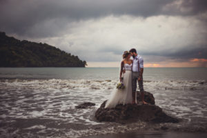 beach wedding in the st thomas rain