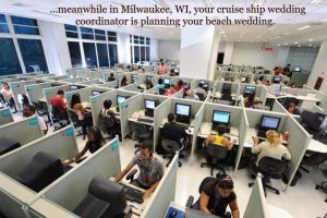 cruise line wedding planners in a call center