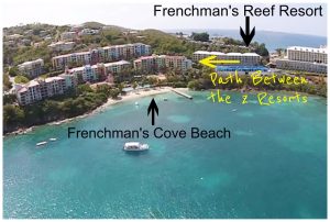 Map of how to get to beach at Frenchman's Cove