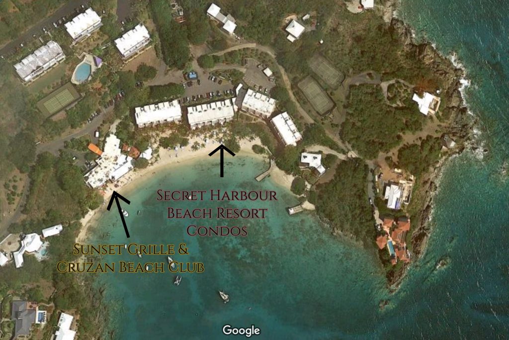 satellite image of secret harbour beach