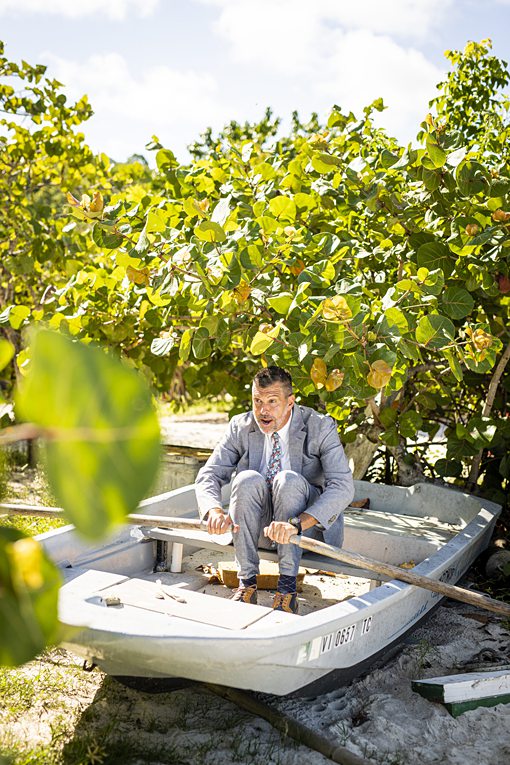 Island Mike at a Beach Wedding at Magens Bay