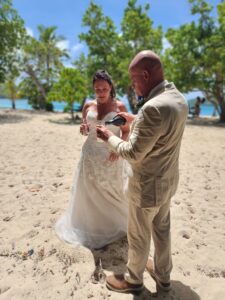 champagne toast after wedding at Magens Bay