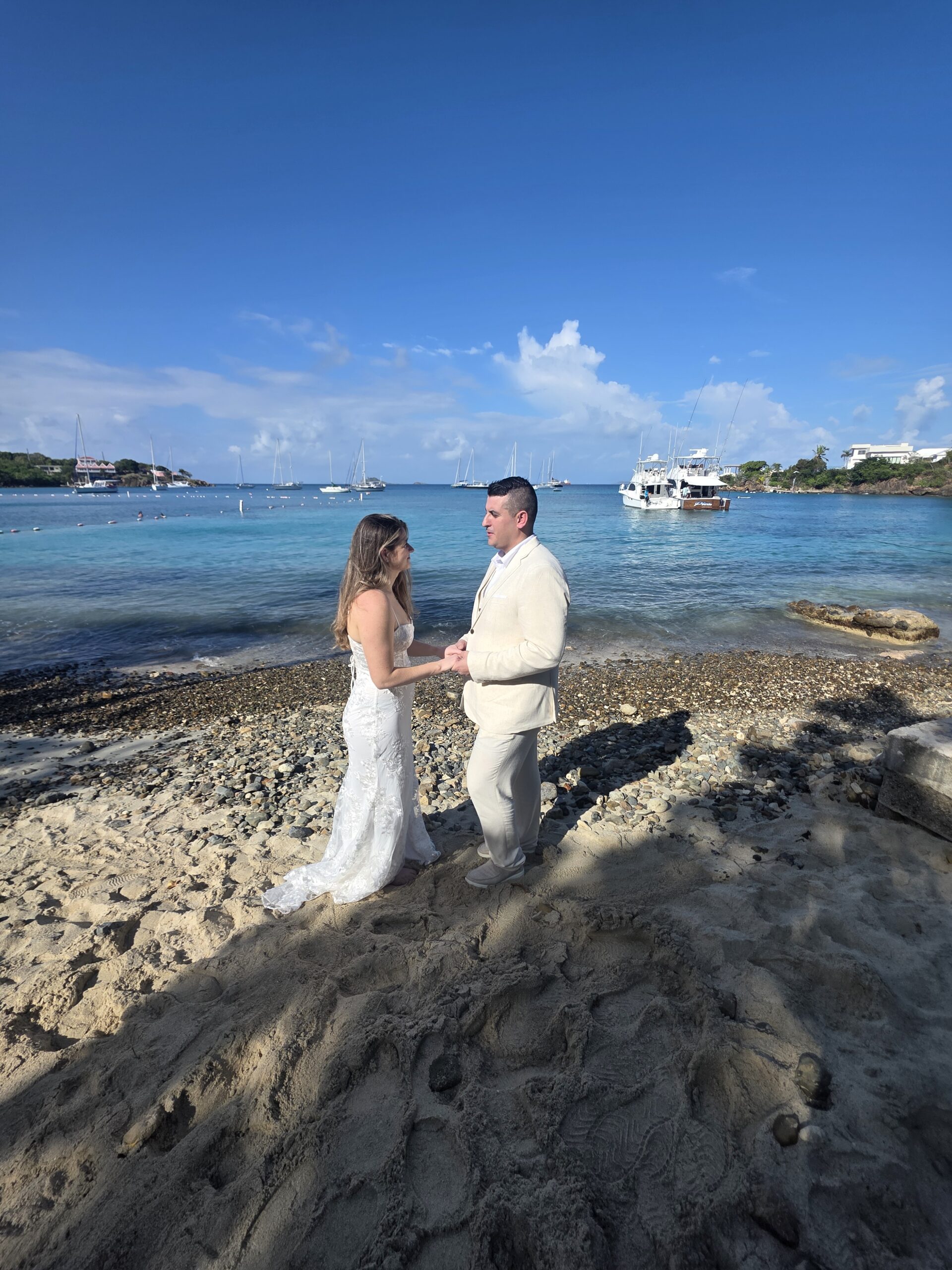 Honeymoon Beach on Water Island near St. Thomas USVI — intimate secluded beach wedding venue