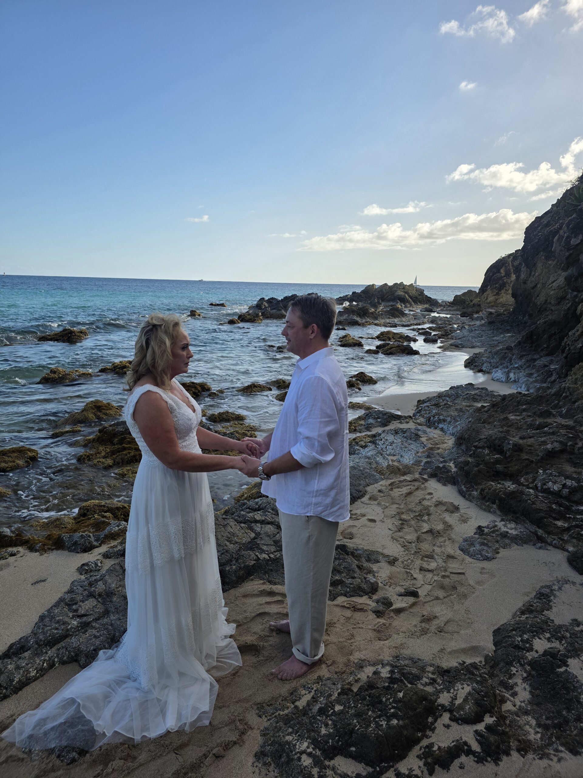 Limetree Beach St. Thomas at sunset — south-shore west-facing beach for wedding ceremonies