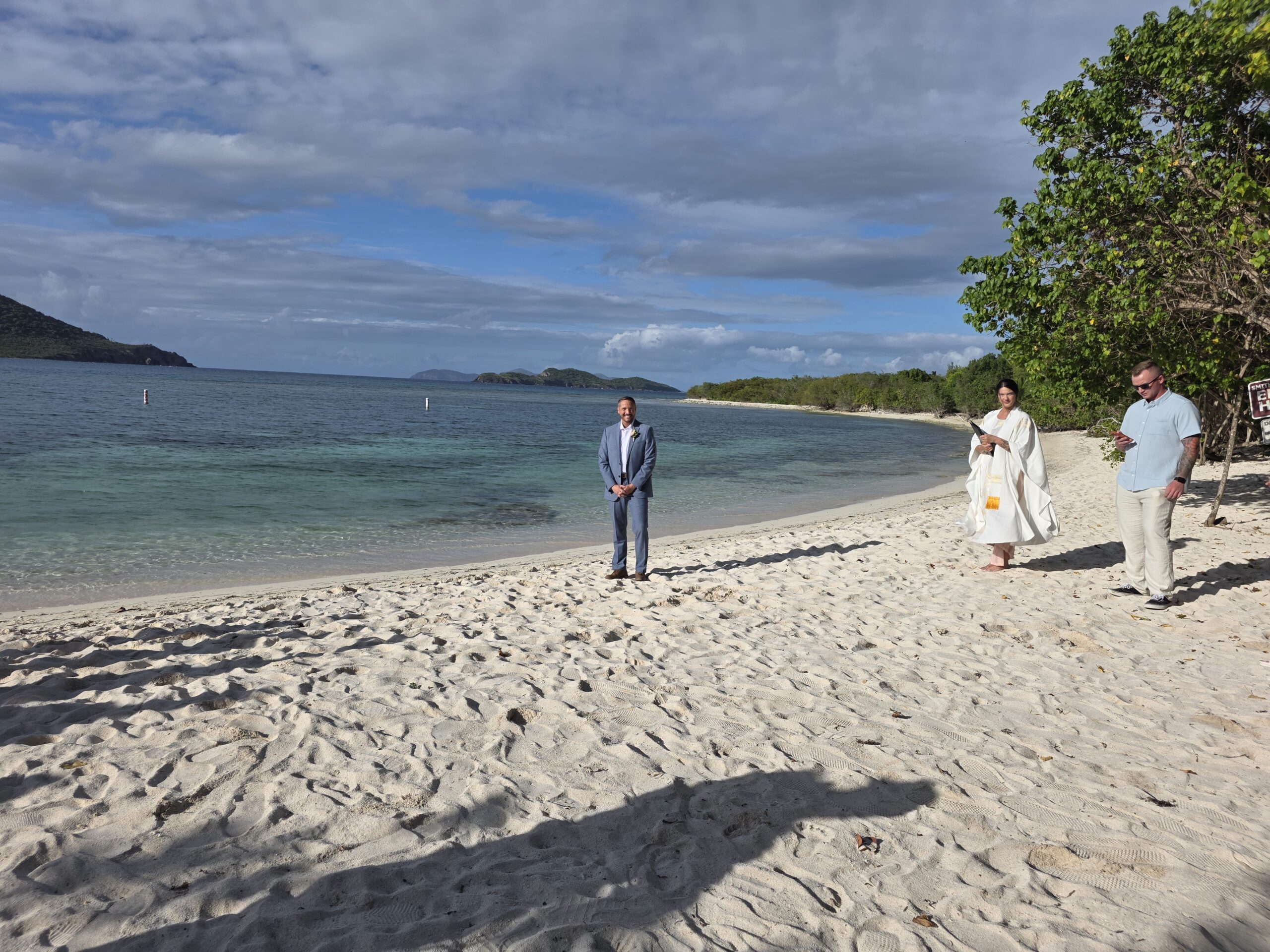 Lindquist Beach Smith Bay Park wedding ceremony St. Thomas with BVI islands in the background